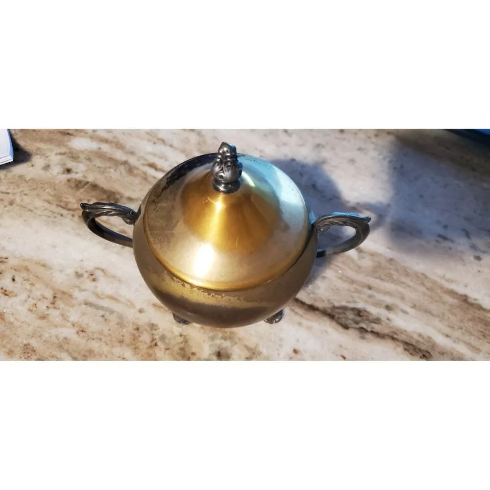 Antique F.B. Rogers Silver Co. 1883 Silverplate Sugar Bowl - Picture 2 of 7